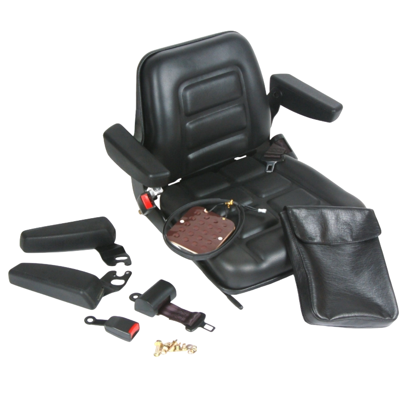 Kursi Forklift Bersertifikat Ergonomis BF1-1 Tahan Lama untuk Forklift Pembakaran Internal dengan Vinyl Hitam