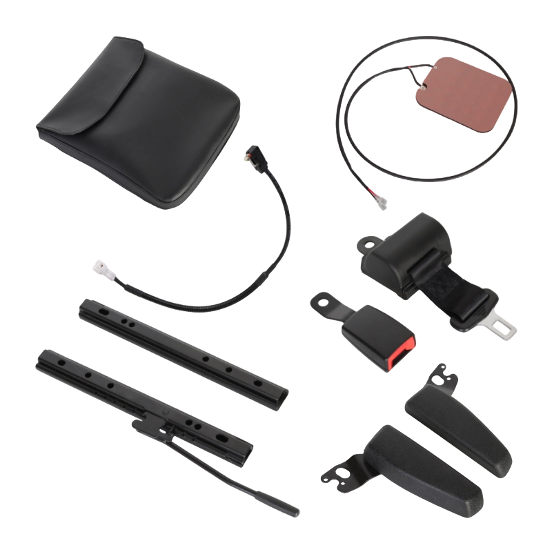 BF1-2 Kursi forklift sandaran lipat vinil hitam hemat biaya untuk armada kendaraan gudang