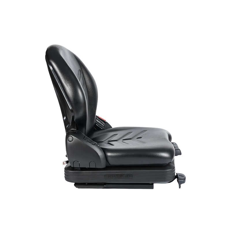 BF16 Kursi Suspensi Mekanis Pengganti Vinil Profil Rendah untuk Peralatan Forklift Penanganan Material - Hitam dengan EN13490 IT1+IT2